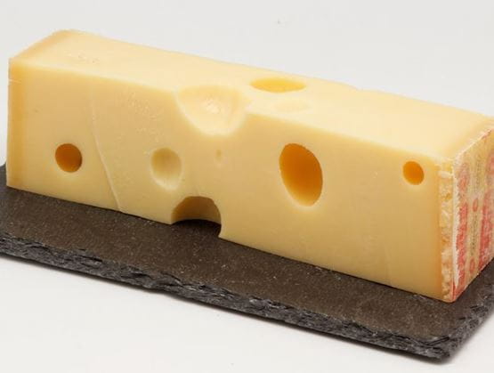 Swiss Emmentaler with characteristic holes