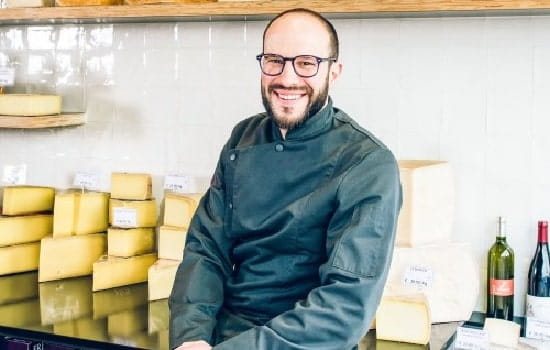 Portrait of Julien Hazard, cheesemonger. 