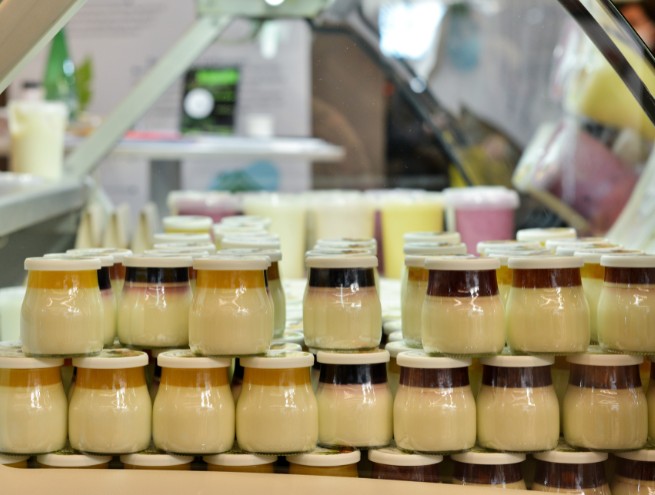 jars of white cheese