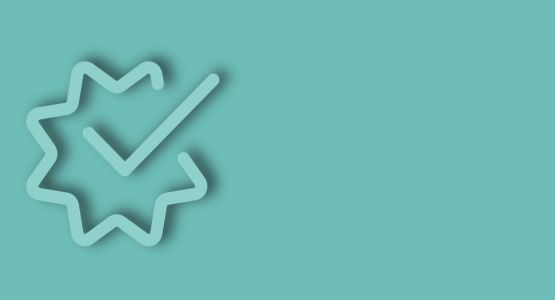 Validated star on blue background